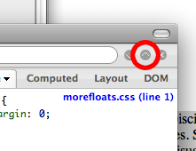 screenshot indicating which button to click to break Firebug out into a separate window