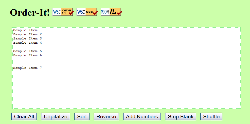 expected form output